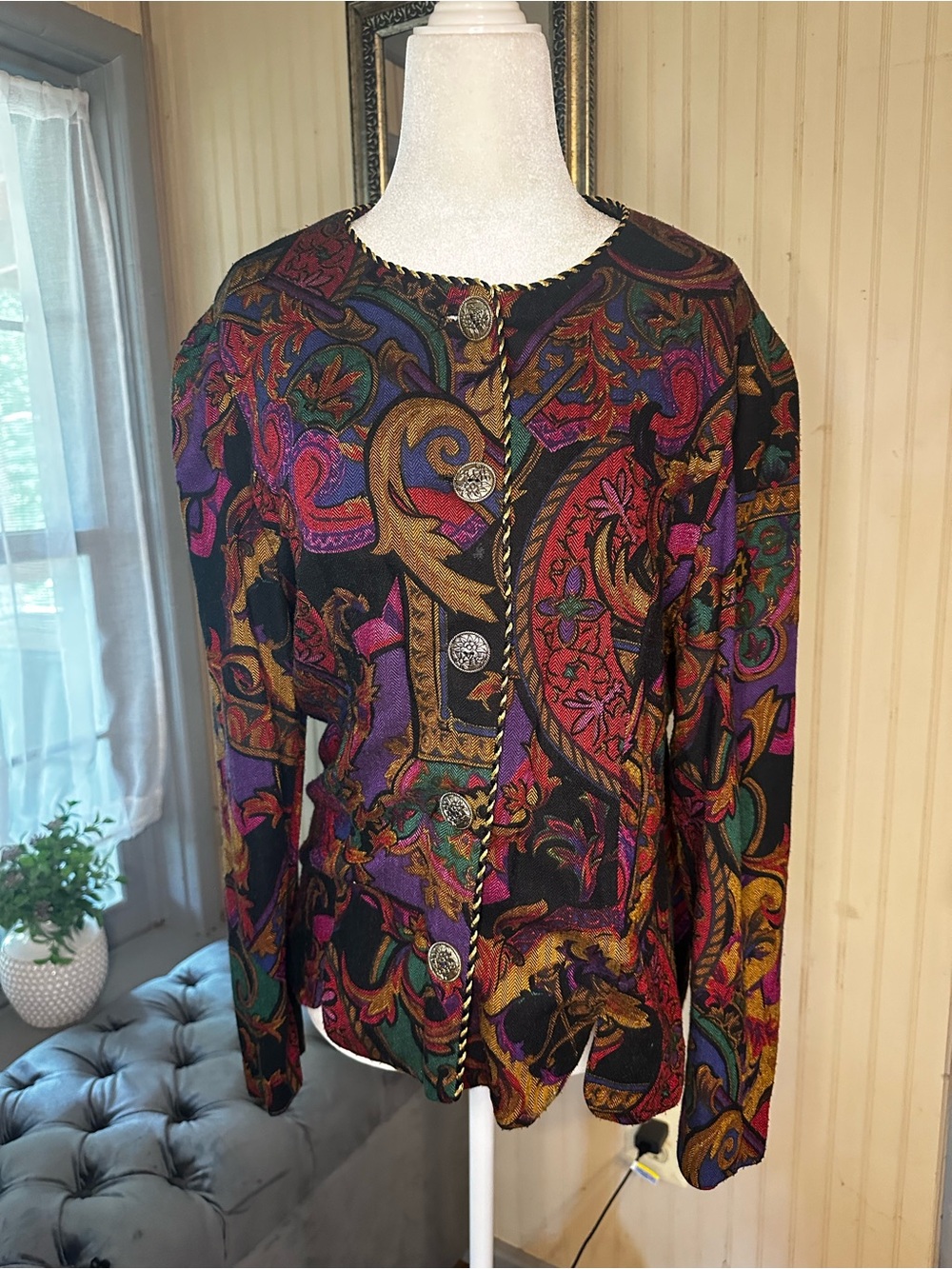 Vintage Jessica Howard Size 14 Tapestry Jacket Blazer Baroque Paisley Southwest